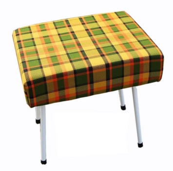 VW Bus T2 T2 T2b Innenaustattung Westy Westfalia T2 Beistell Hocker für Westfalia Ausstattung grün/gelb/orange kariert T2 Polster Buddy Stool seat